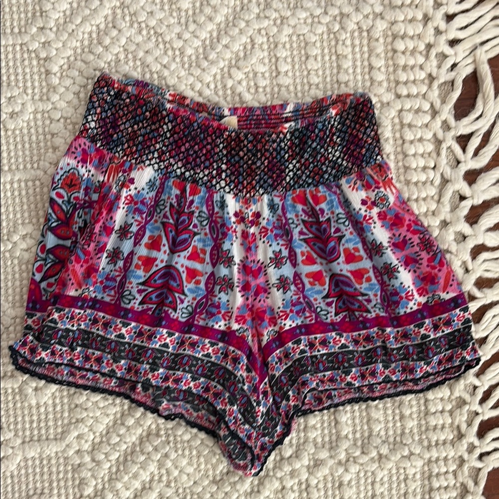 Altar'd State Pink and Red High Waist Shorts